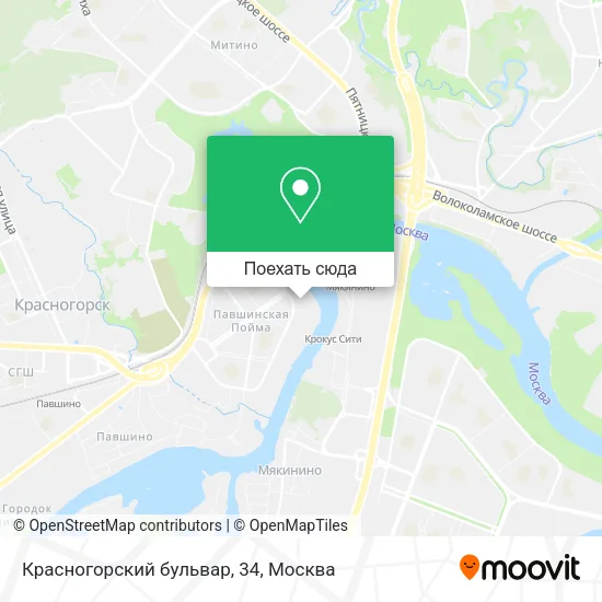 Карта Красногорский бульвар, 34