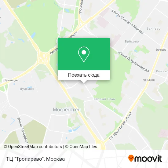 Карта ТЦ "Тропарево"