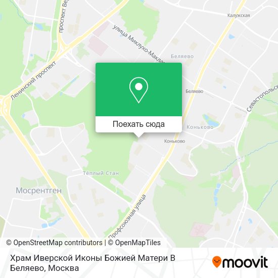 Карта Храм Иверской Иконы Божией Матери В Беляево