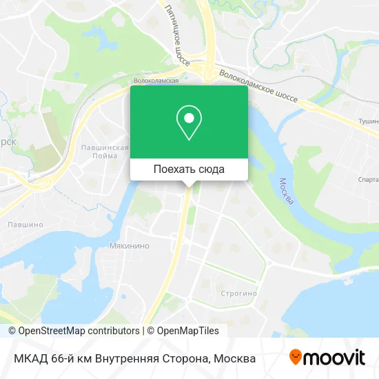 Карта МКАД 66-й км Внутренняя Сторона