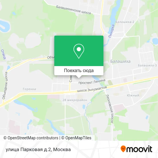 Карта улица Парковая д.2