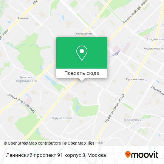 Карта Ленинский проспект 91 корпус 3