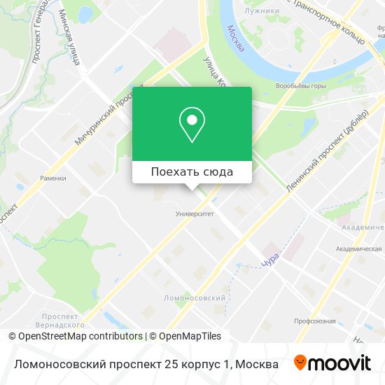 Карта Ломоносовский проспект 25 корпус 1