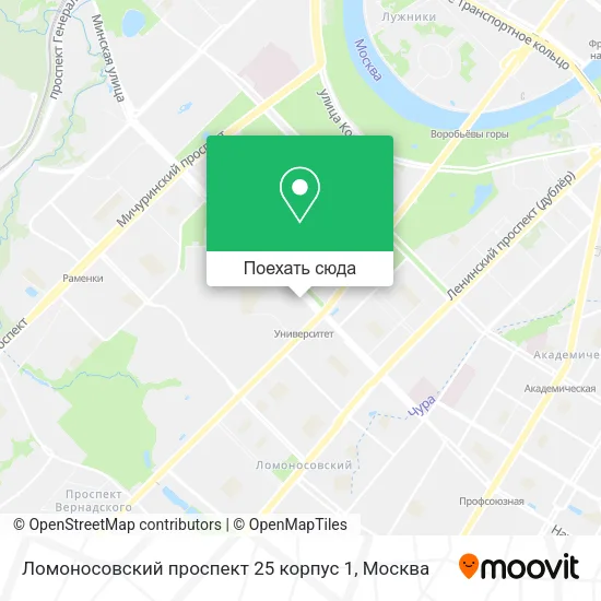 Карта Ломоносовский проспект 25 корпус 1