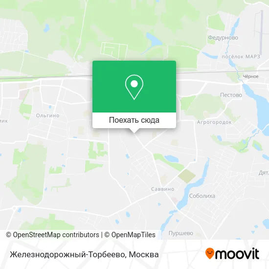 Карта Железнодорожный-Торбеево
