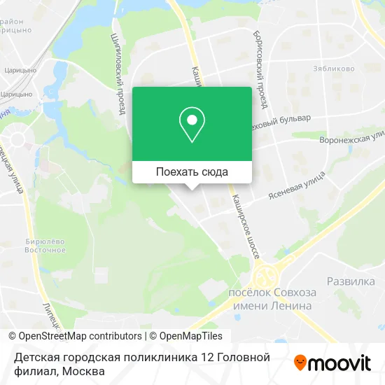 Карта Детская городская поликлиника 12 Головной филиал