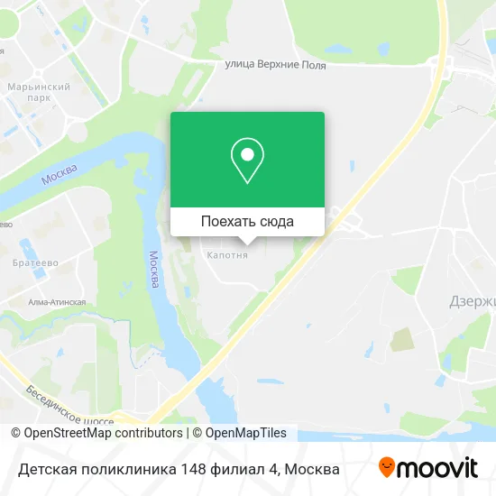 Карта Детская поликлиника 148 филиал 4