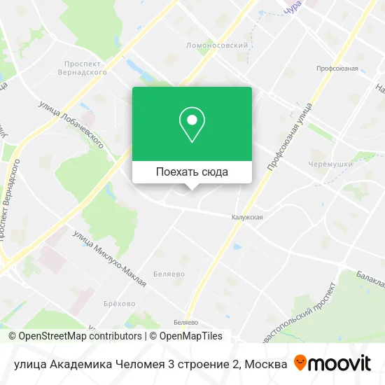 Карта улица Академика Челомея 3 строение 2