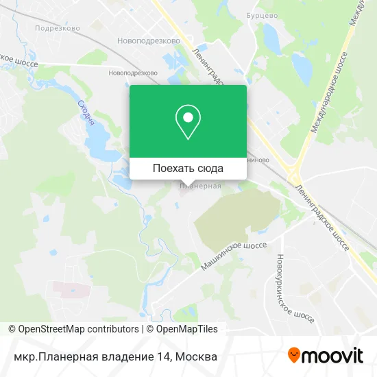 Карта мкр.Планерная владение 14
