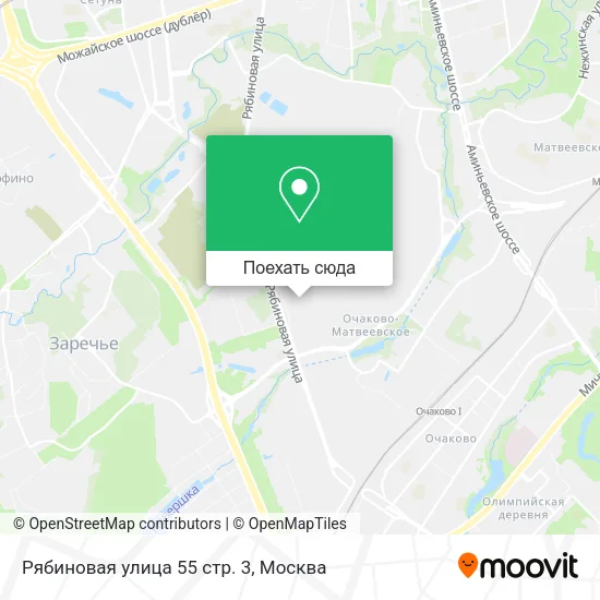 Карта Рябиновая улица 55 стр. 3