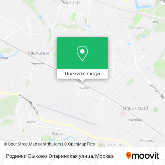 Карта Родники-Быково-Опаринская улица