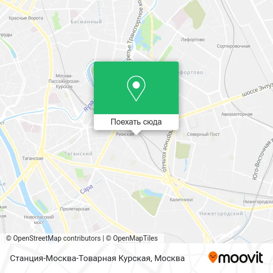 Карта Станция-Москва-Товарная Курская