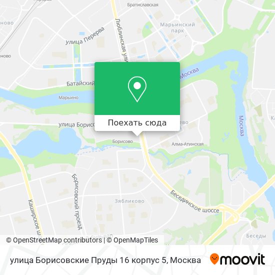 Карта улица Борисовские Пруды 16 корпус 5