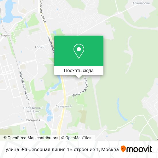 Карта улица 9-я Северная линия 1Б строение 1