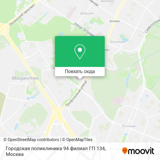 Карта Городская поликлиника 94 филиал ГП 134