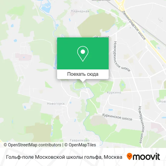 Карта Гольф-поле Московской школы гольфа