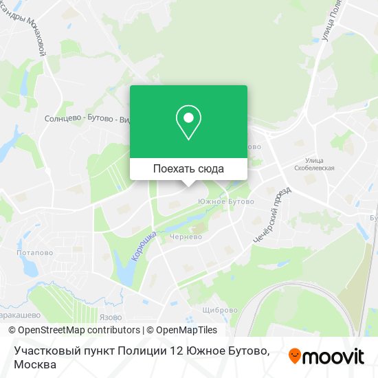 Карта Участковый пункт Полиции 12 Южное Бутово