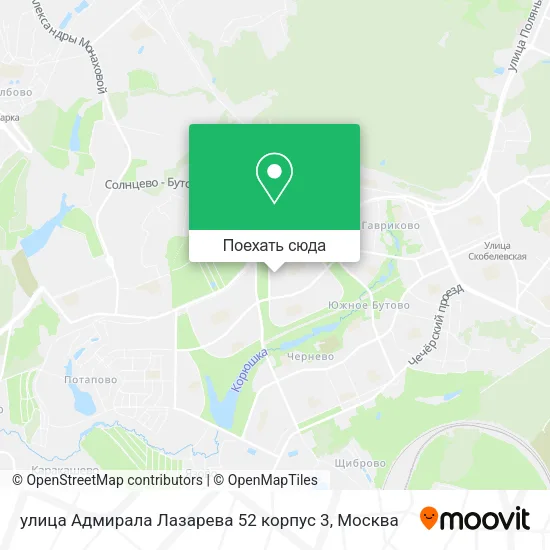 Карта улица Адмирала Лазарева 52 корпус 3
