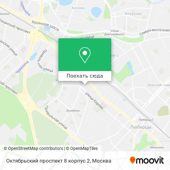 Карта Октябрьский проспект 8 корпус 2