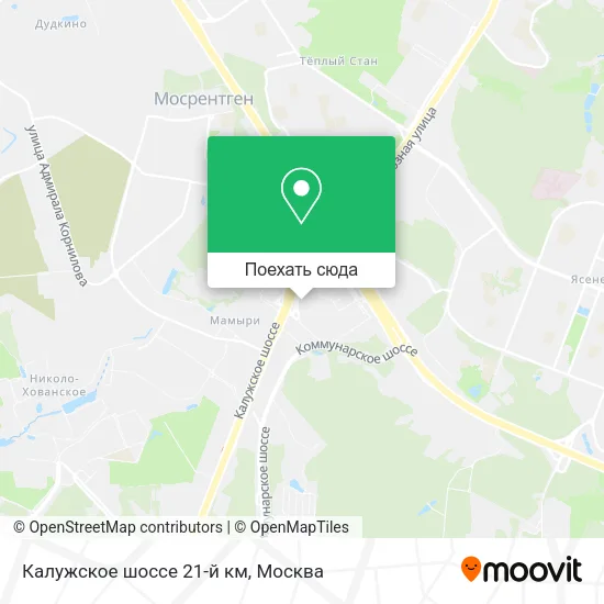 Карта Калужское шоссе 21-й км