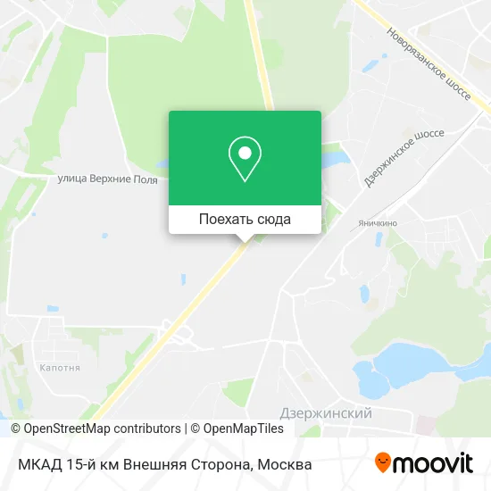 Карта МКАД 15-й км Внешняя Сторона