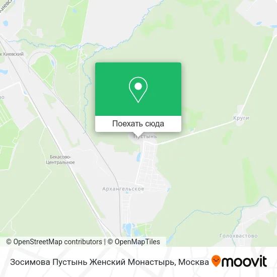 Карта Зосимова Пустынь Женский Монастырь