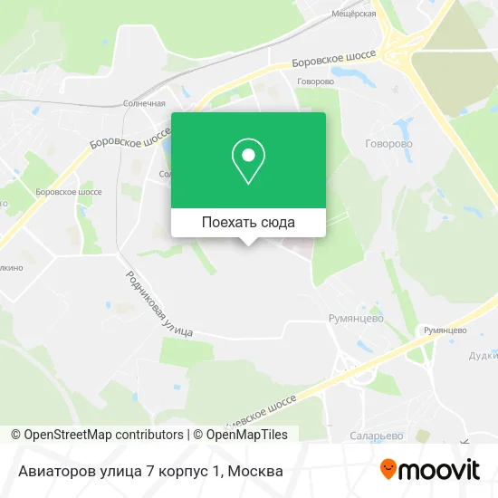 Карта Авиаторов улица 7 корпус 1
