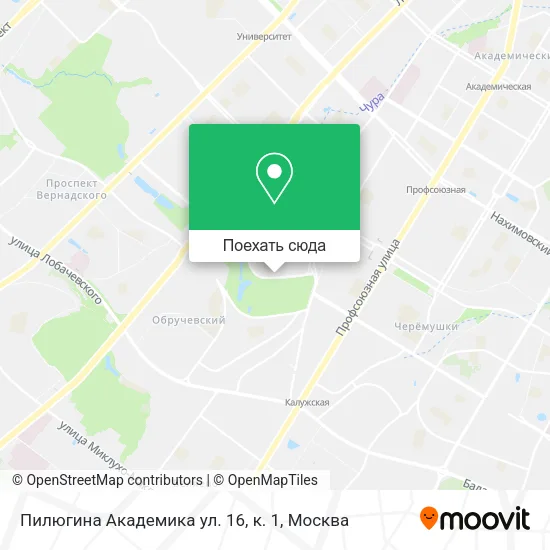 Карта Пилюгина Академика ул. 16, к. 1