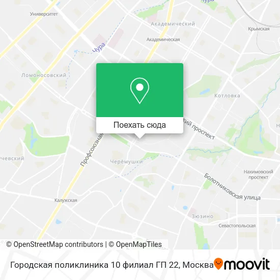 Карта Городская поликлиника 10 филиал ГП 22