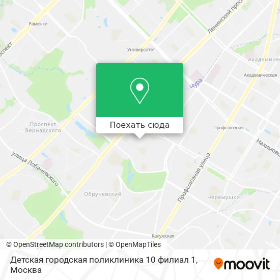 Карта Детская городская поликлиника 10 филиал 1
