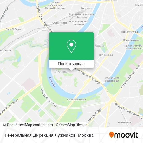 Карта Генеральная Дирекция Лужников