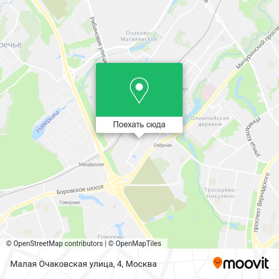 Карта Малая Очаковская улица, 4