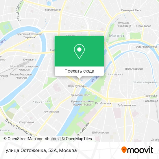 Карта улица Остоженка, 53А