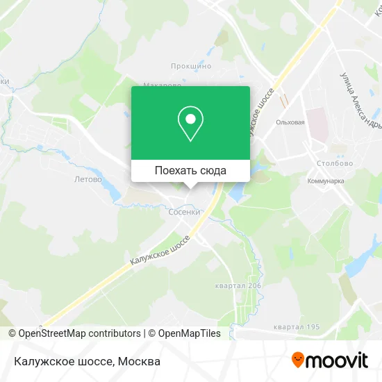 Карта Калужское шоссе