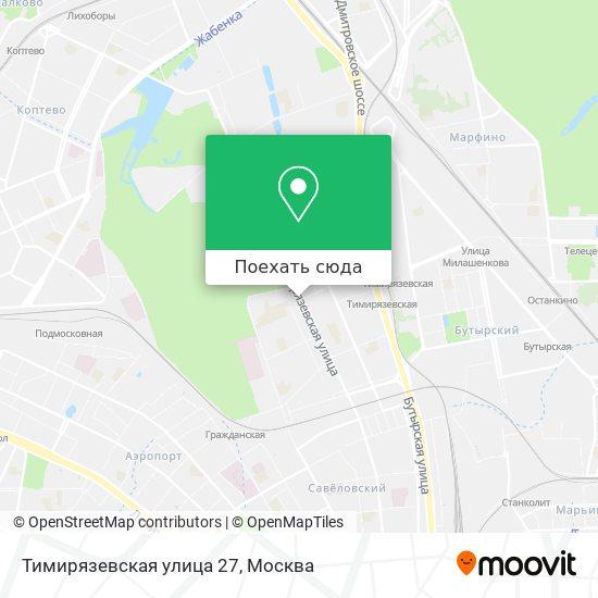 Карта Тимирязевская улица 27