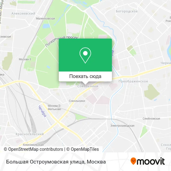 Карта Большая Остроумовская улица