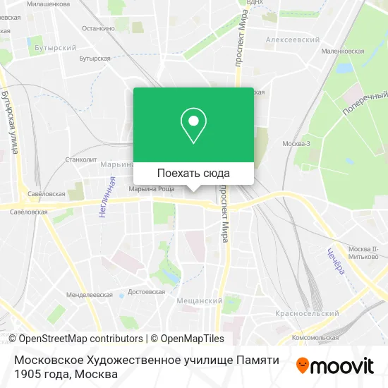 Карта Московское Художественное училище Памяти 1905 года