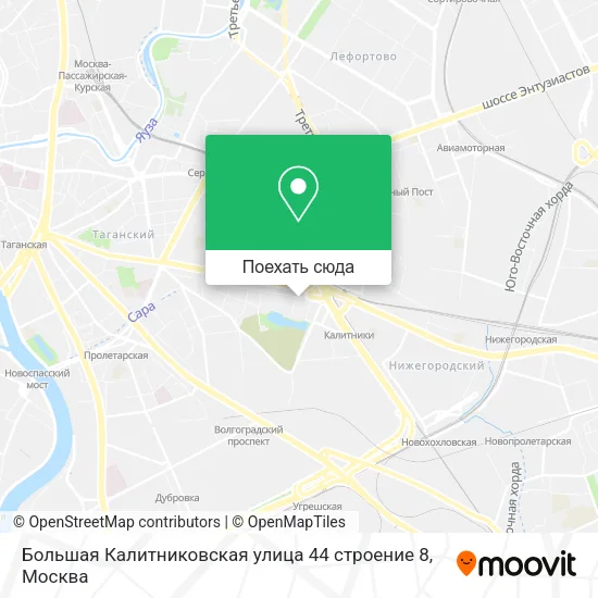 Карта Большая Калитниковская улица 44 строение 8