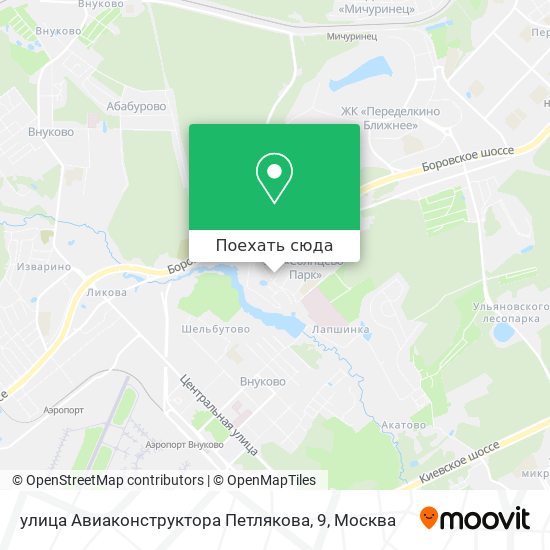 Карта улица Авиаконструктора Петлякова, 9
