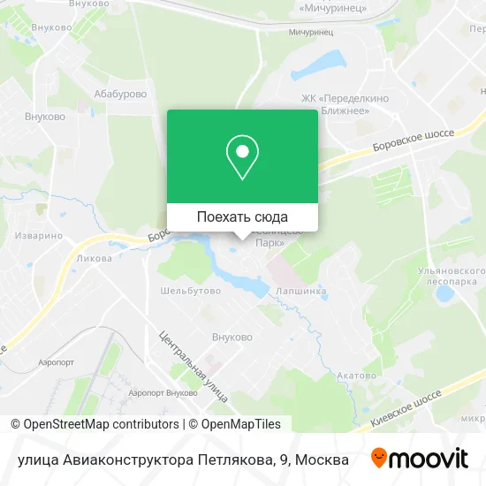 Карта улица Авиаконструктора Петлякова, 9