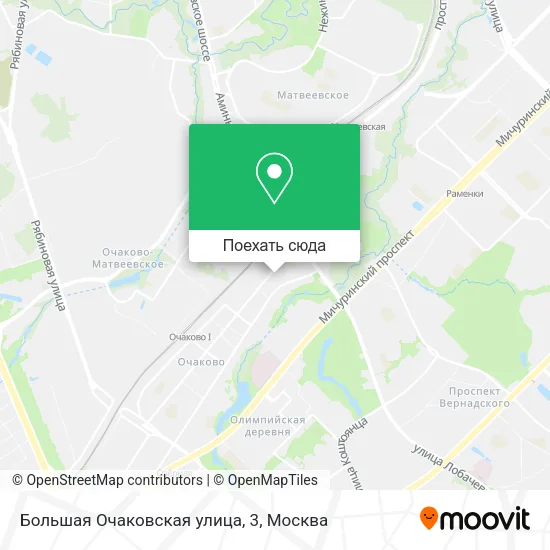 Карта Большая Очаковская улица, 3
