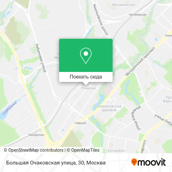 Карта Большая Очаковская улица, 30