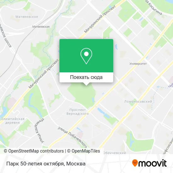Карта Парк 50-летия октября