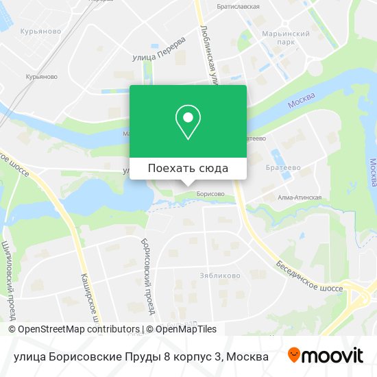 Карта улица Борисовские Пруды 8 корпус 3