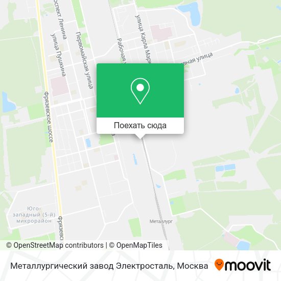 Карта Металлургический завод Электросталь