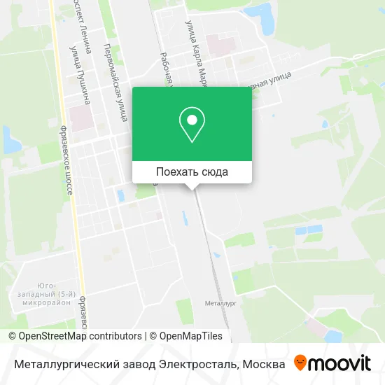Карта Металлургический завод Электросталь