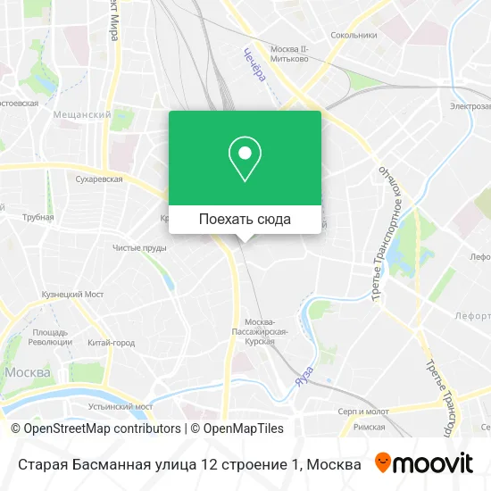 Карта Старая Басманная улица 12 строение 1