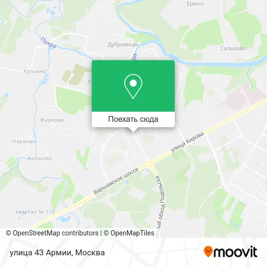 Карта улица 43 Армии
