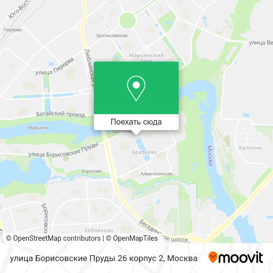 Карта улица Борисовские Пруды 26 корпус 2