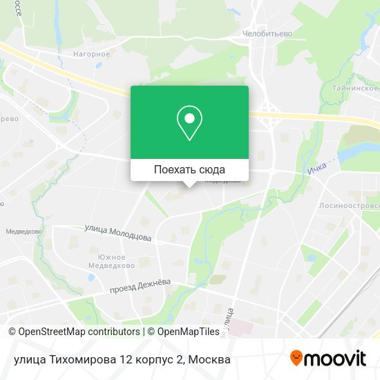 Карта улица Тихомирова 12 корпус 2